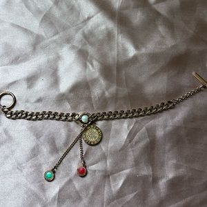 Stainless steel bracelet with stones